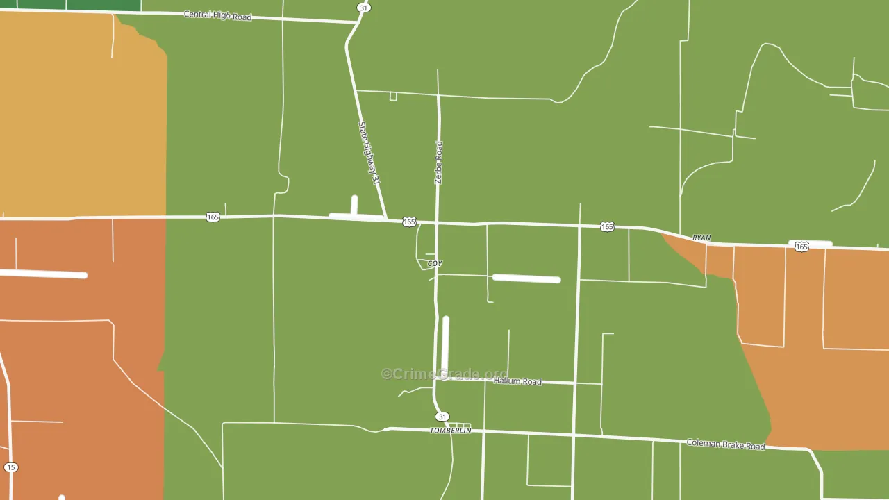 Coy, AR Map of Assault Rates