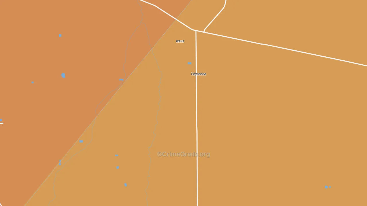 Coyanosa, TX Map of Assault Rates