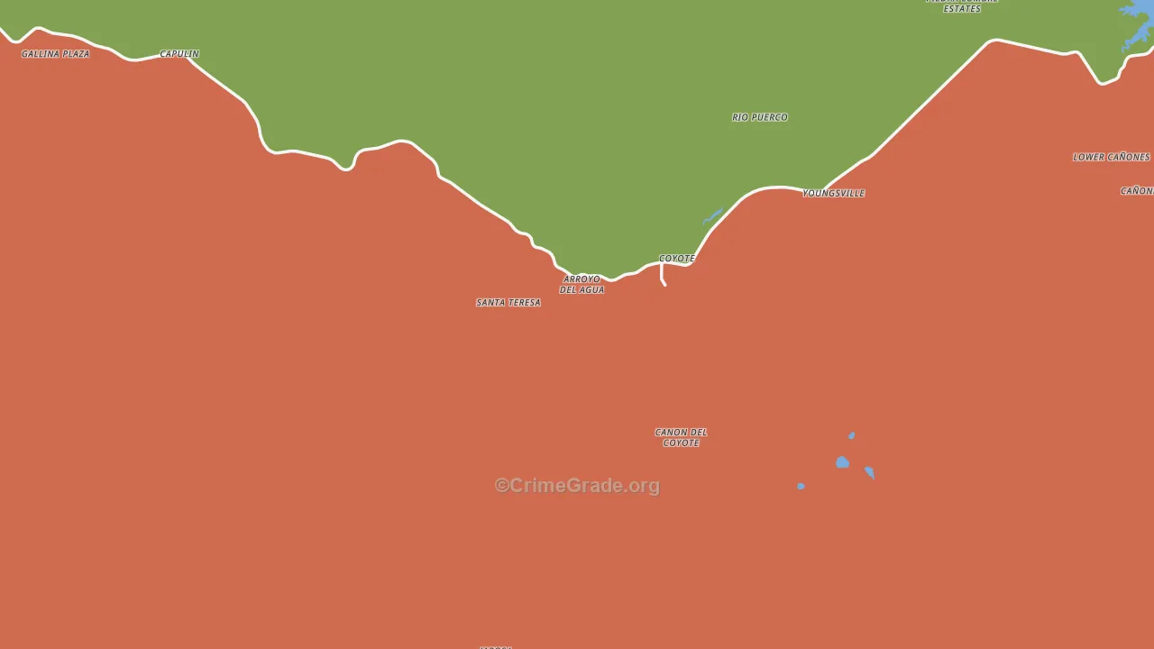Coyote, NM Map of Assault Rates