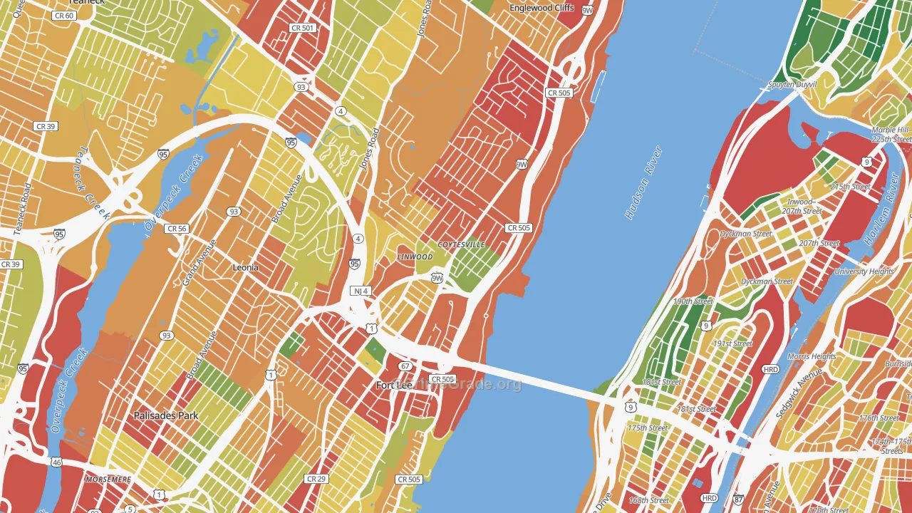 Coytesville, Fort Lee, NJ Map of Assault Rates