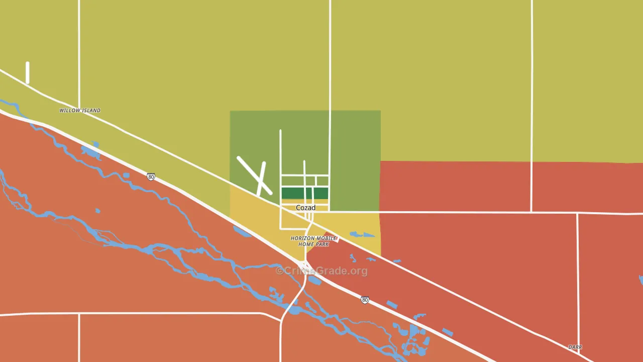 Cozad, NE Map of Assault Rates