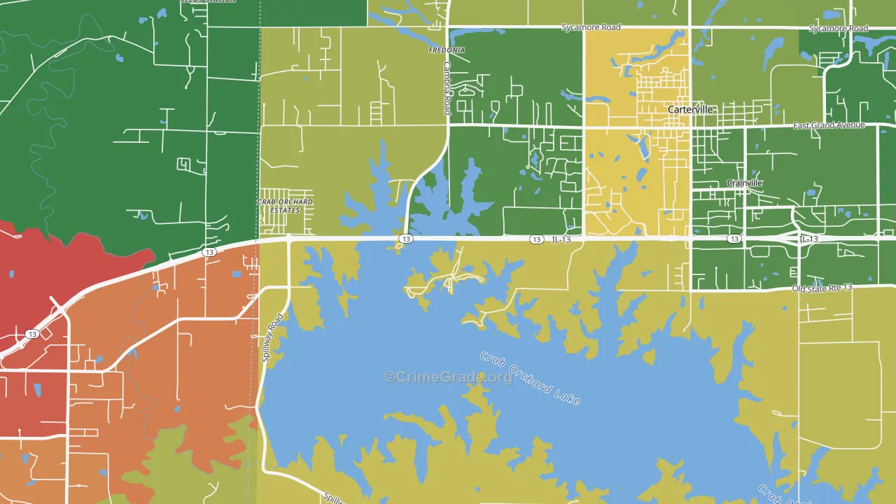Crab Orchard Estates, IL Map of Assault Rates