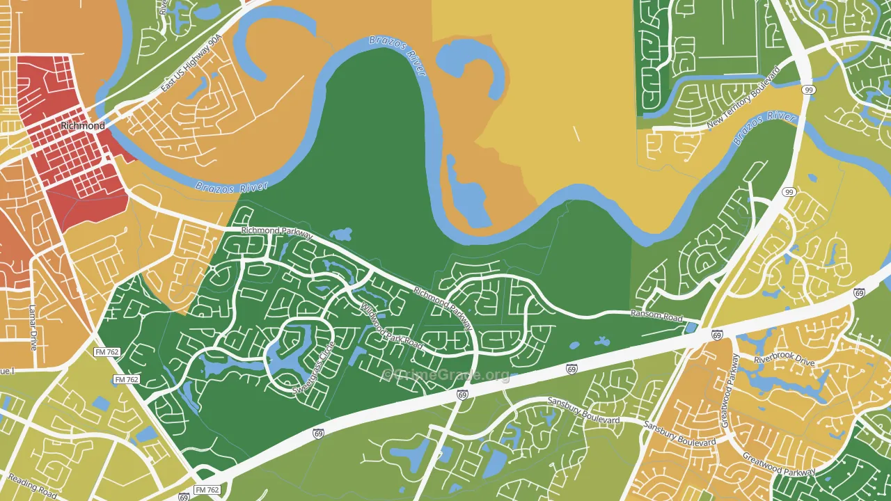 Crabb, TX Map of Assault Rates