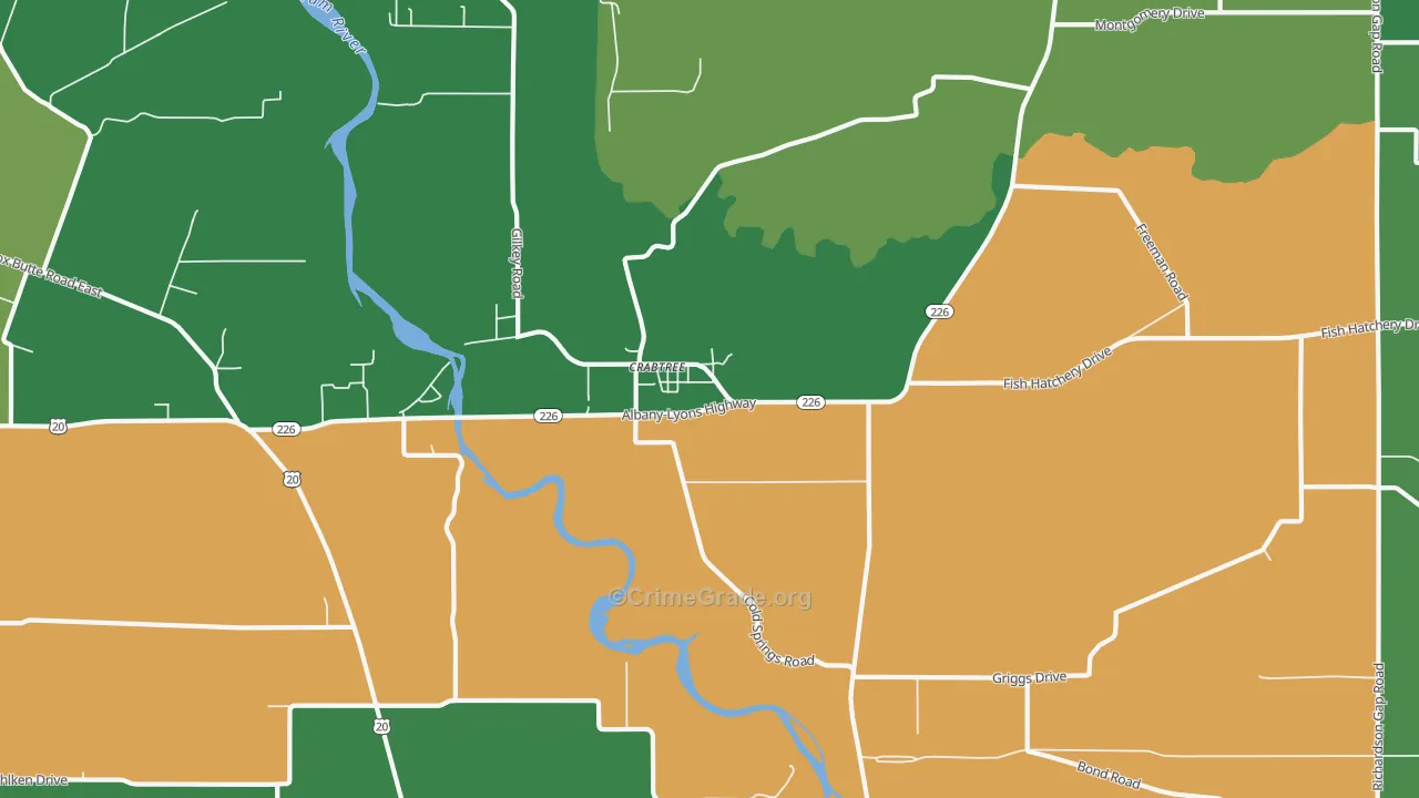Crabtree, OR Map of Assault Rates