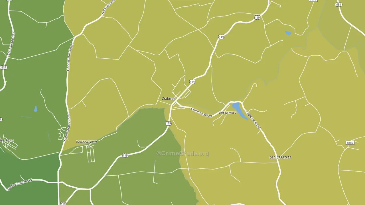 Crabtree, PA Map of Assault Rates