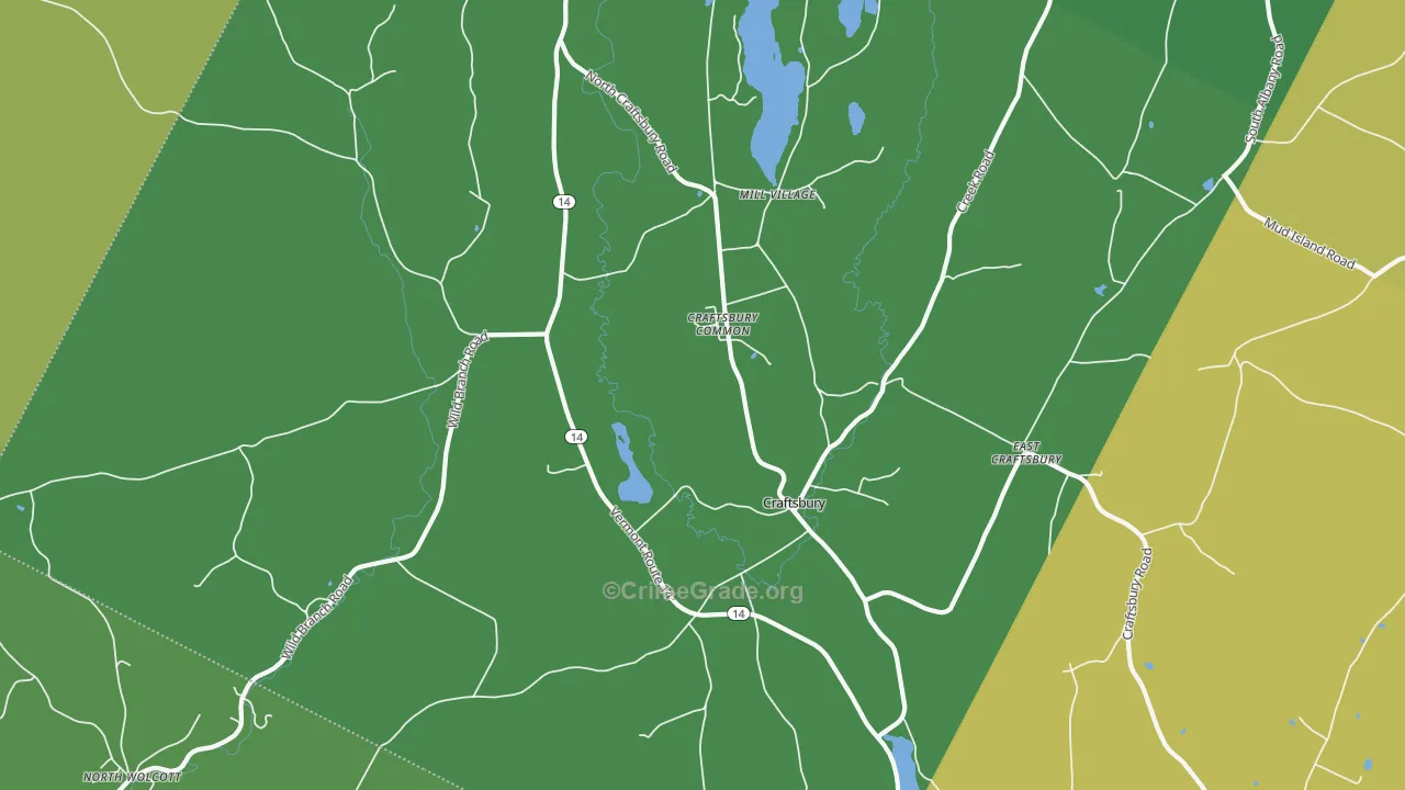 Craftsbury, VT Map of Assault Rates