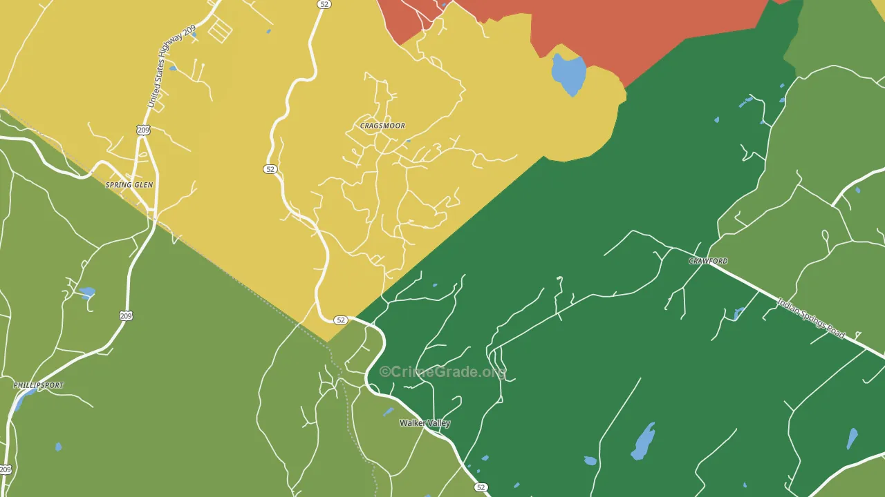 Cragsmoor, NY Map of Assault Rates
