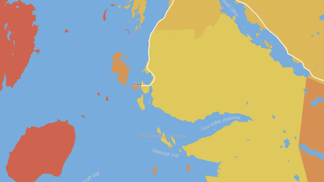 Craig, AK Map of Assault Rates