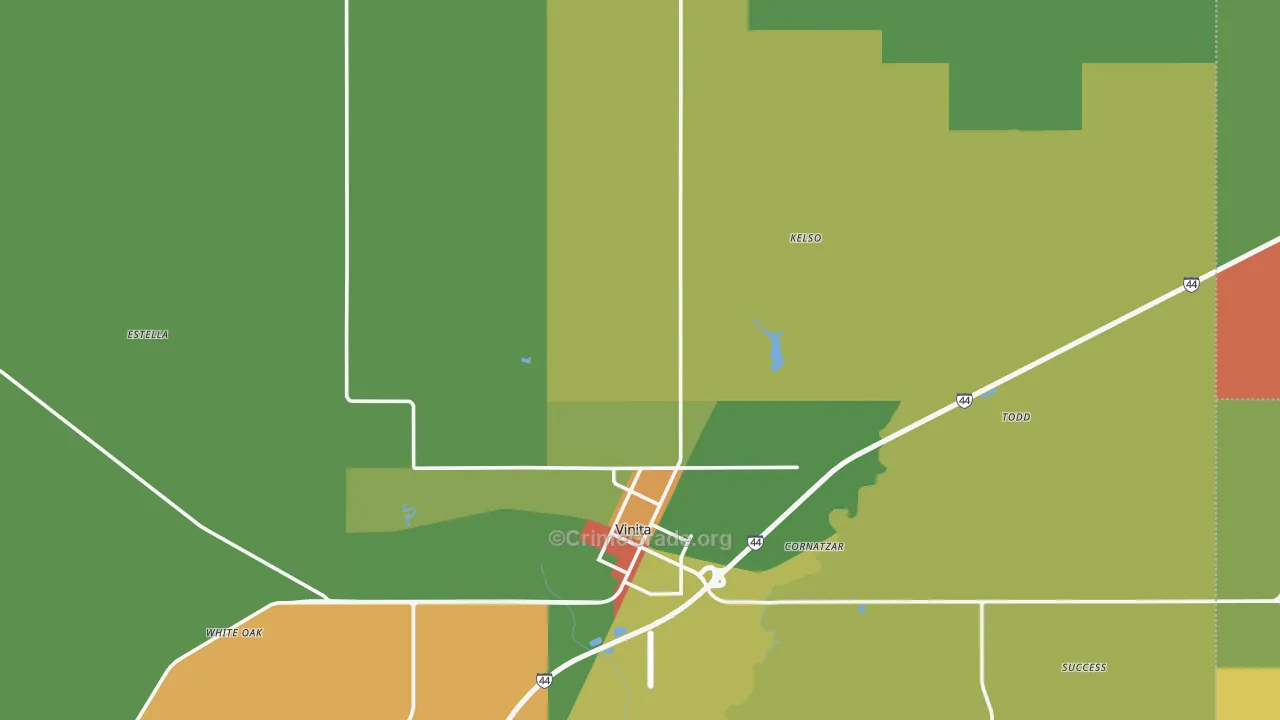 Craig County, OK Map of Assault Rates