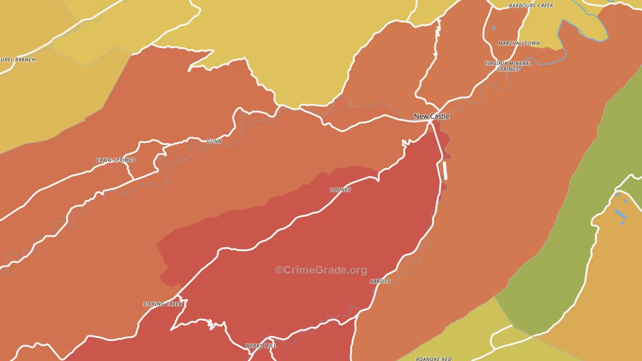 Craig County, VA Map of Assault Rates