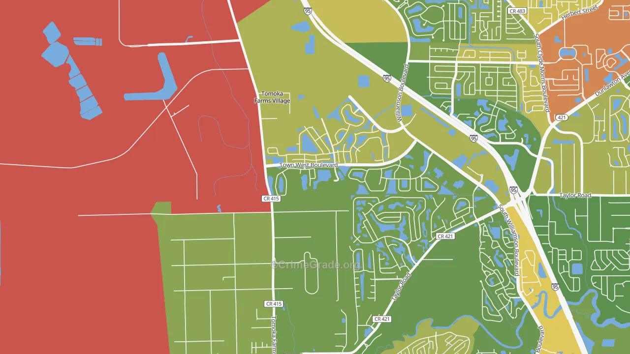 Craig Farms, Port Orange, FL Map of Assault Rates