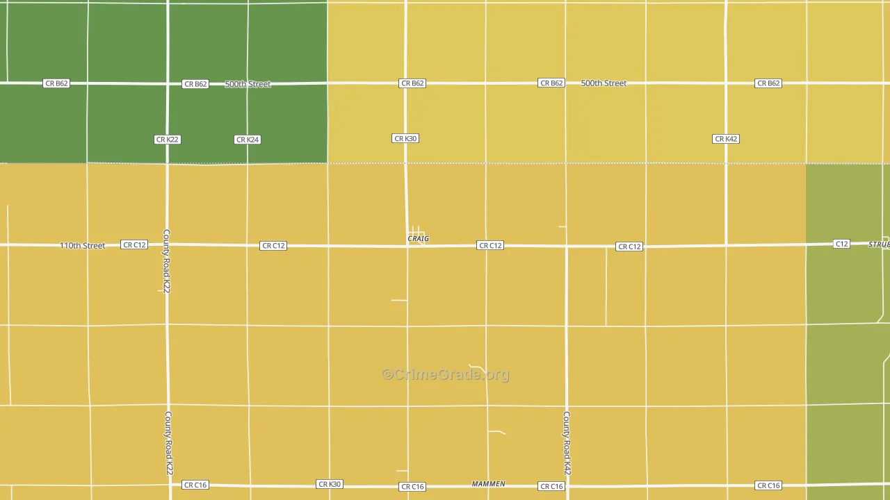 Craig, IA Map of Assault Rates