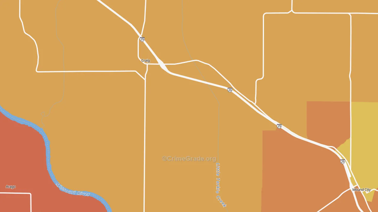 Craig, MO Map of Assault Rates