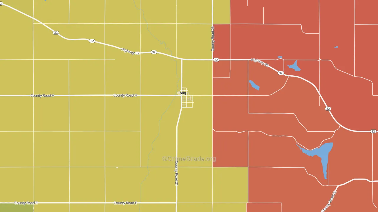 Craig, NE Map of Assault Rates