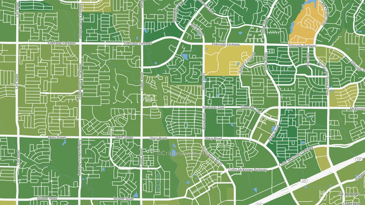 Craig Ranch North, McKinney, TX Map of Assault Rates
