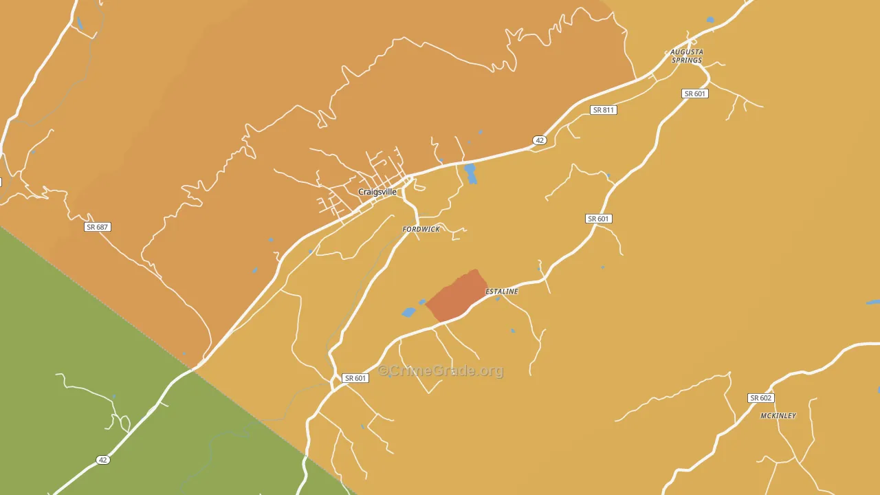 Craigsville, VA Map of Assault Rates
