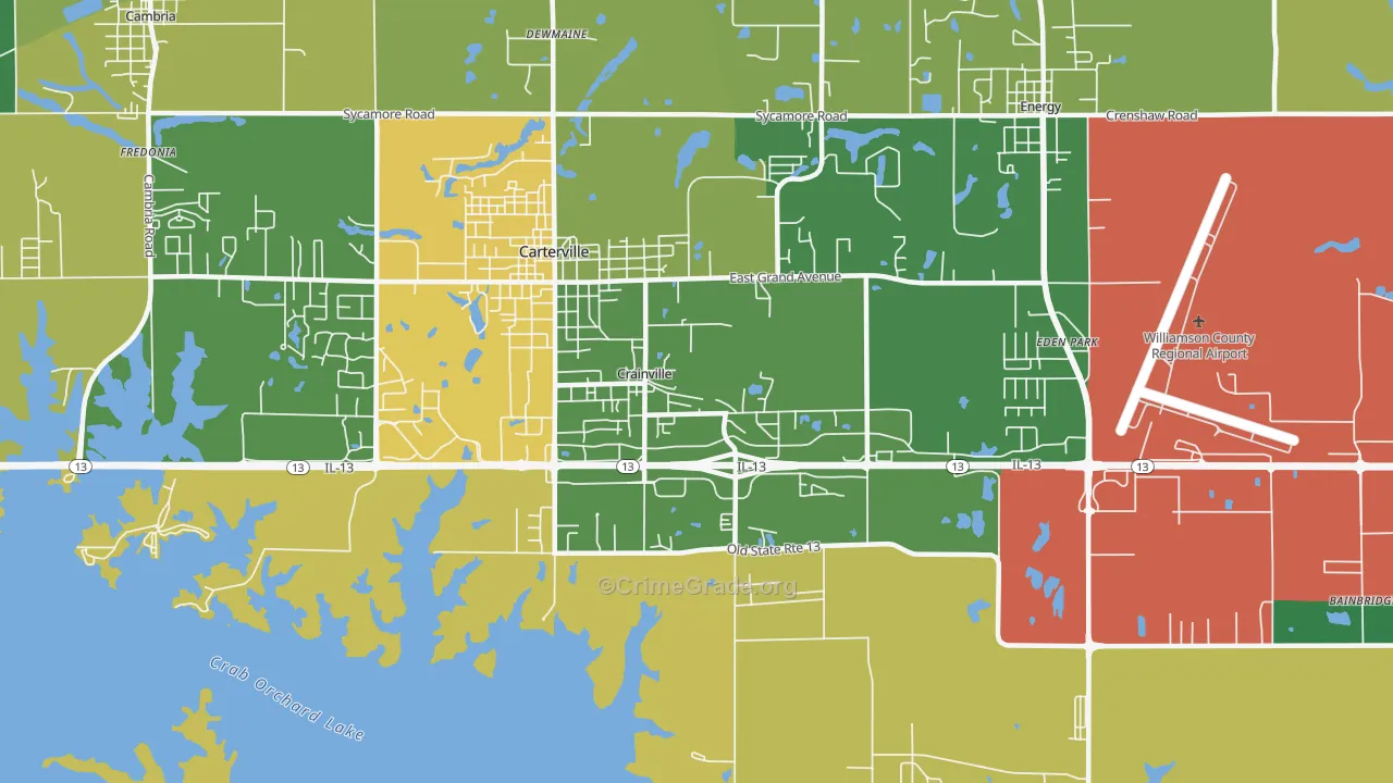 Crainville, IL Map of Assault Rates