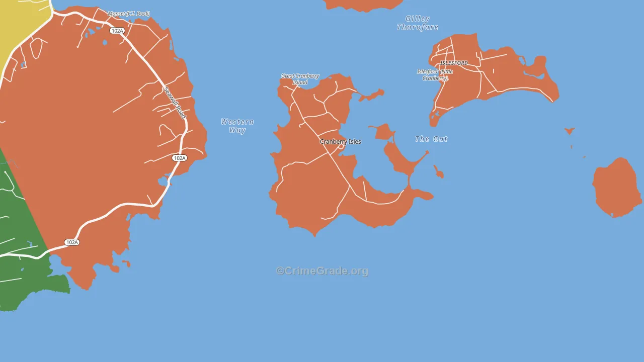Cranberry Isles, ME Map of Assault Rates