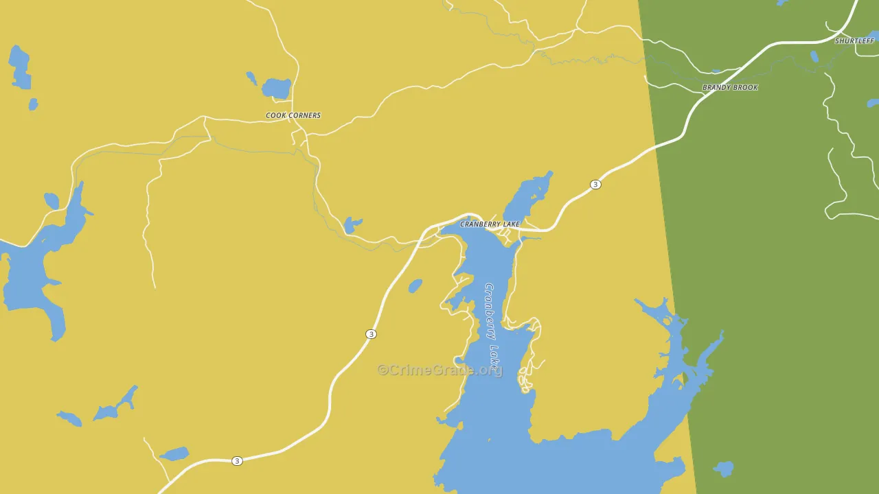 Cranberry Lake, NY Map of Assault Rates