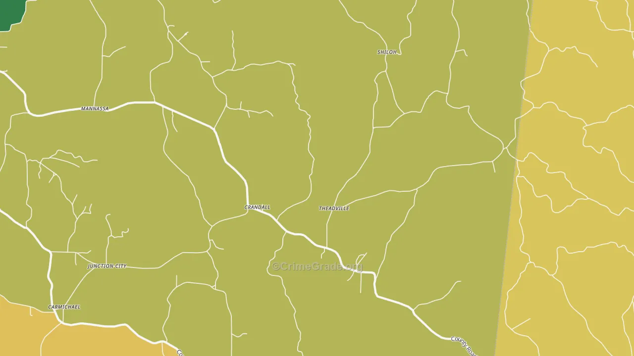 Crandall, MS Map of Assault Rates