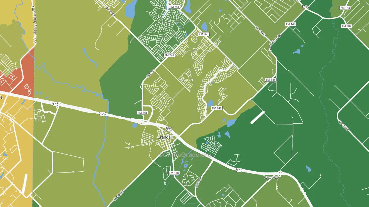 Crandall, TX Map of Assault Rates