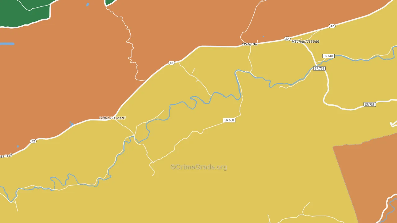 Crandon, VA Map of Assault Rates