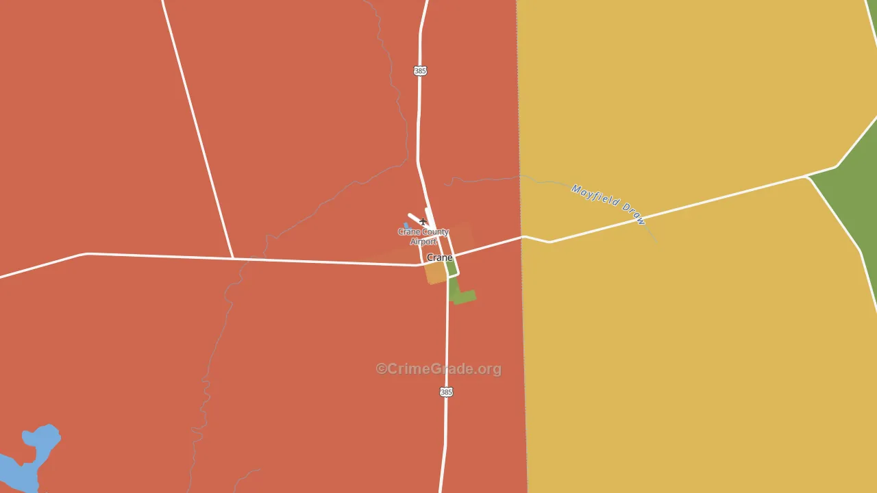 Crane County, TX Map of Assault Rates