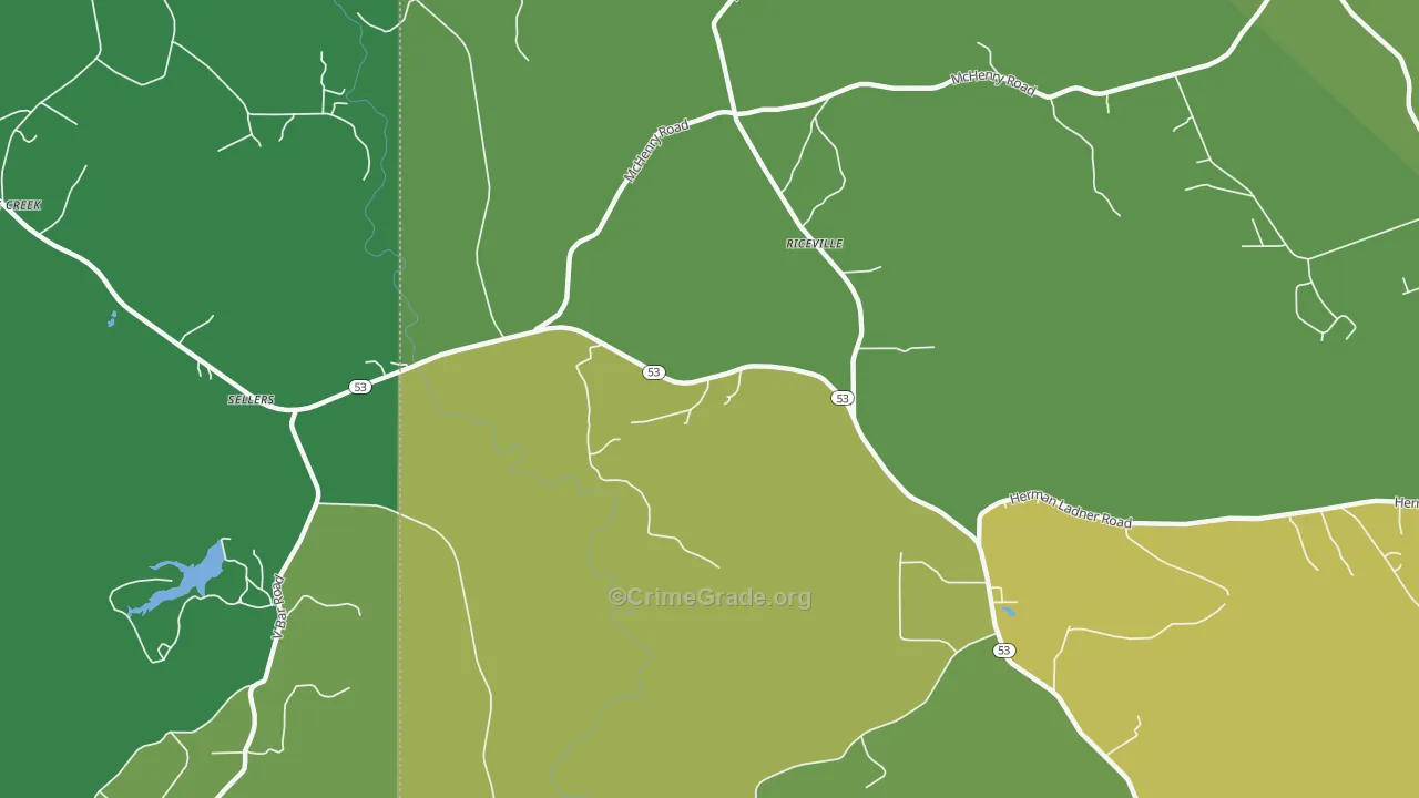 Crane Creek, MS Map of Assault Rates