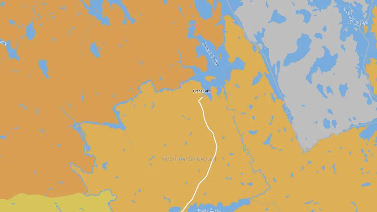 Crane Lake, MN Map of Assault Rates