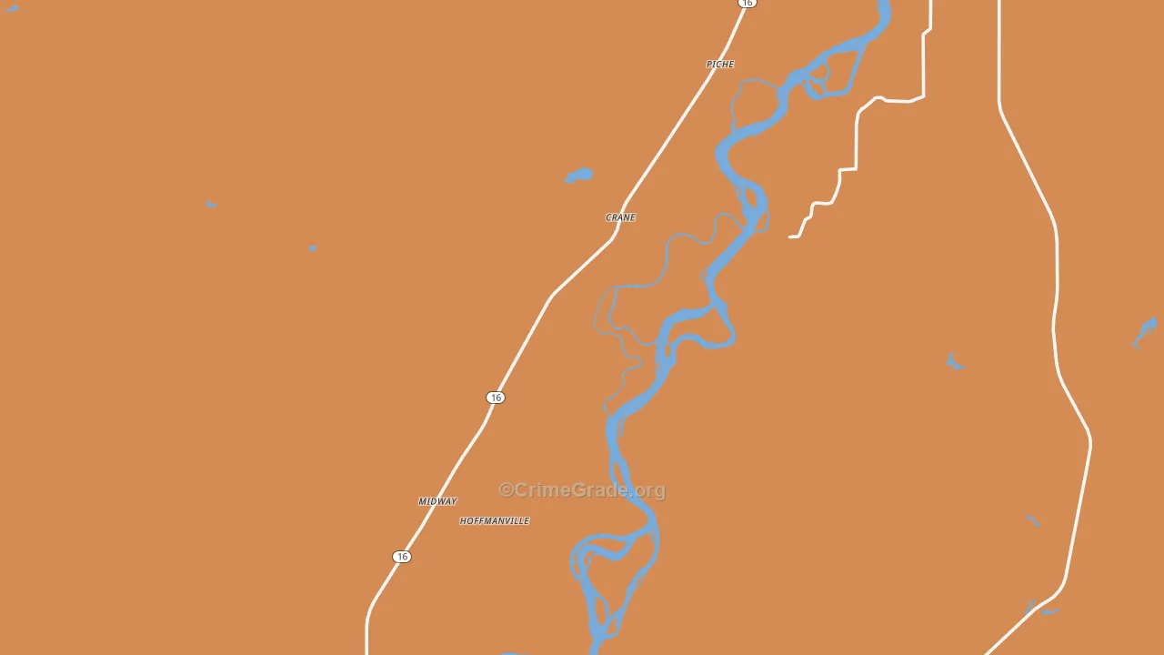 Crane, MT Map of Assault Rates