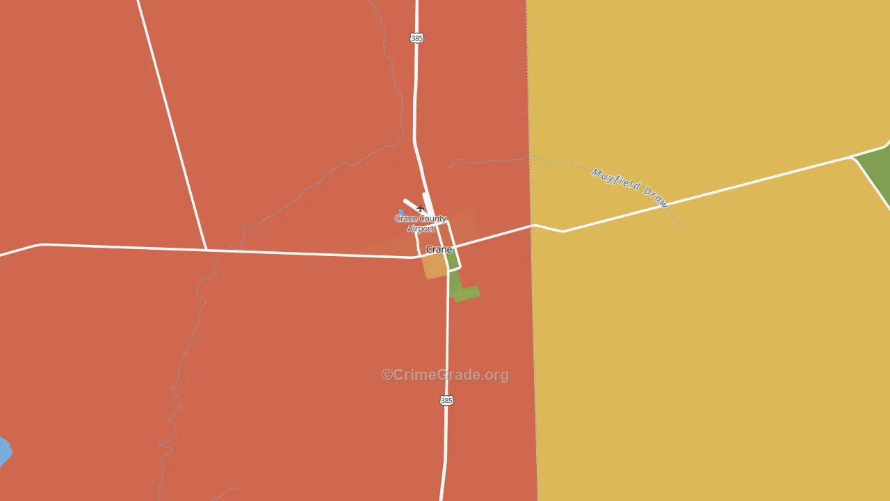 Crane, TX Map of Assault Rates