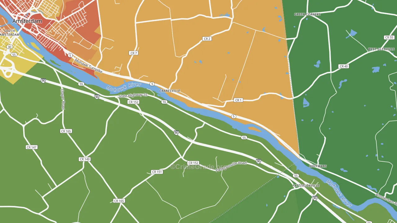 Cranesville, NY Map of Assault Rates