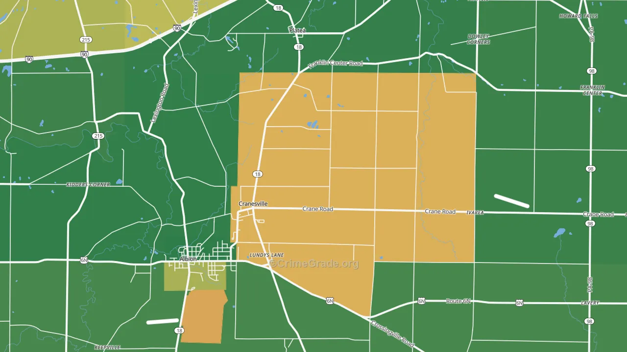 Cranesville, PA Map of Assault Rates