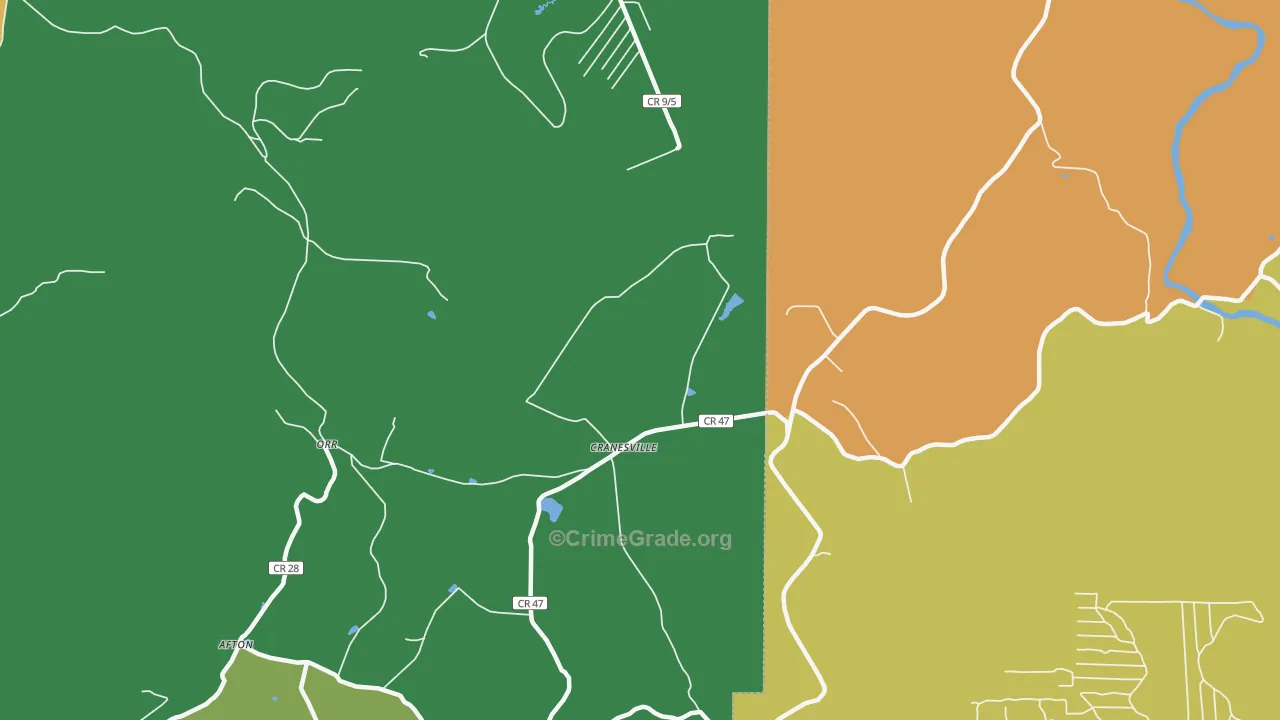 Cranesville, WV Map of Assault Rates