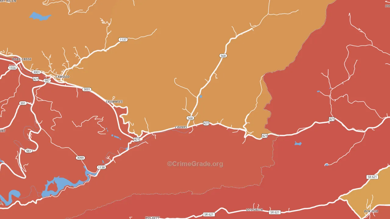 Cranks, KY Map of Assault Rates