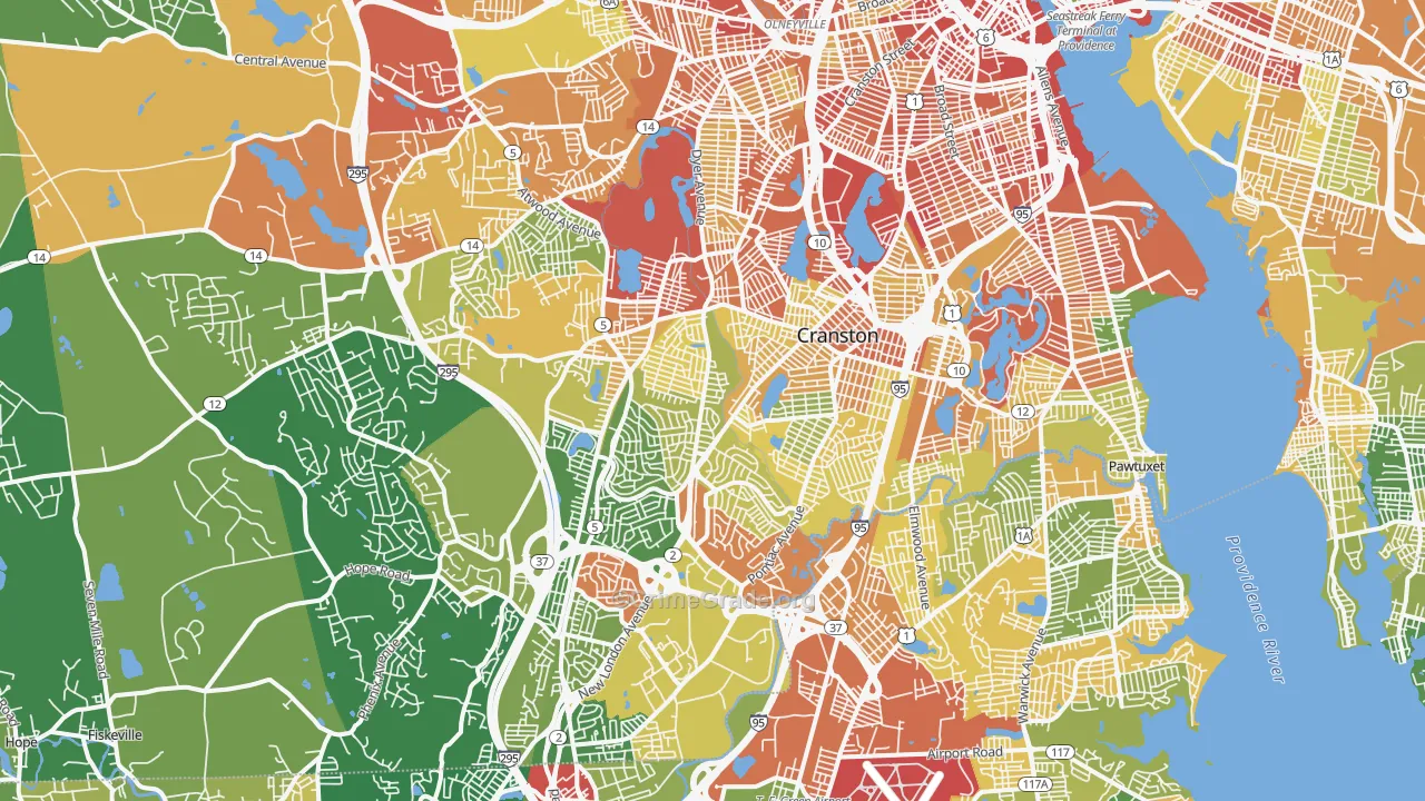 Cranston, RI Map of Assault Rates