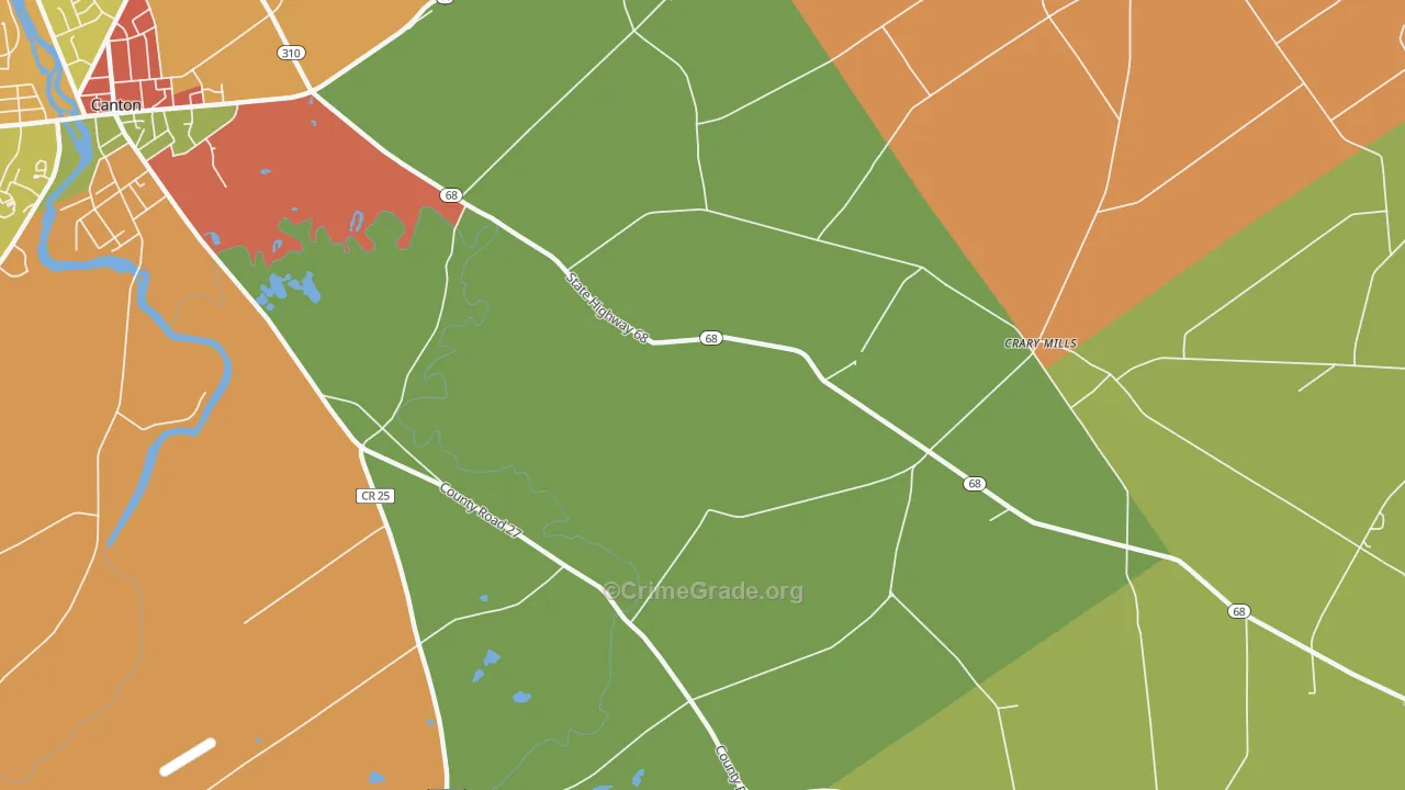 Crary Mills, NY Map of Assault Rates