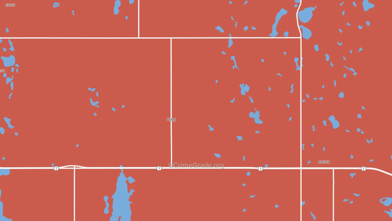 Crary, ND Map of Assault Rates
