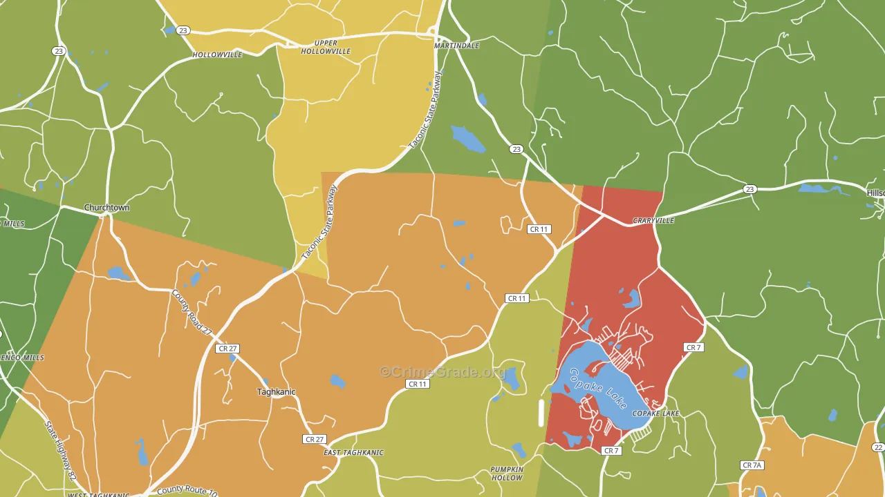 Craryville, NY Map of Assault Rates