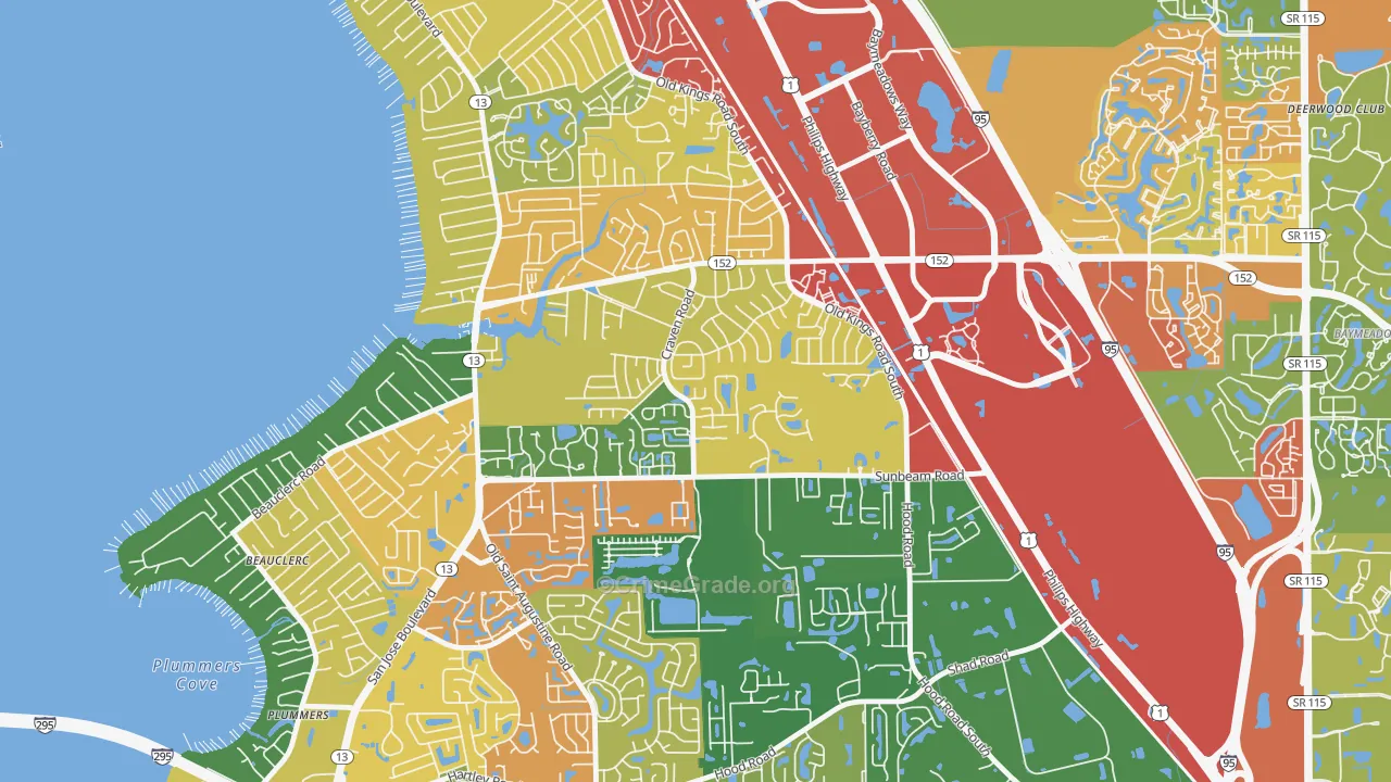 Craven, Jacksonville, FL Map of Assault Rates