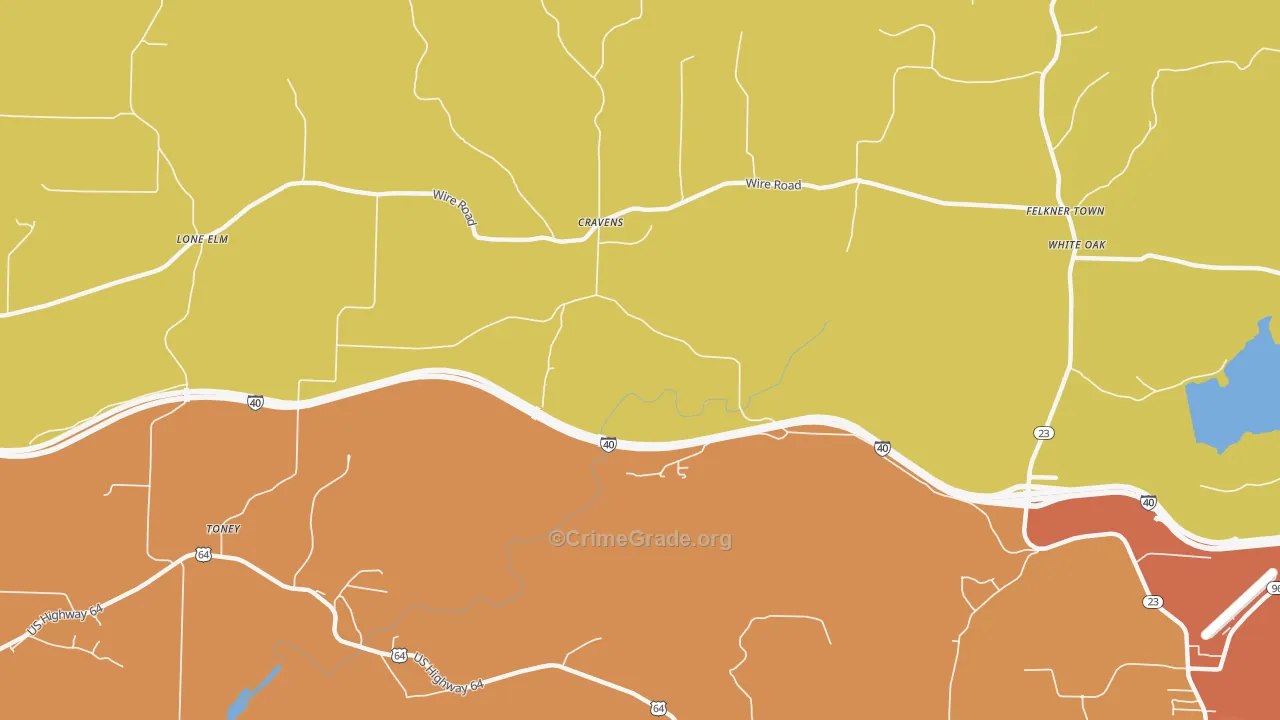 Cravens, AR Map of Assault Rates