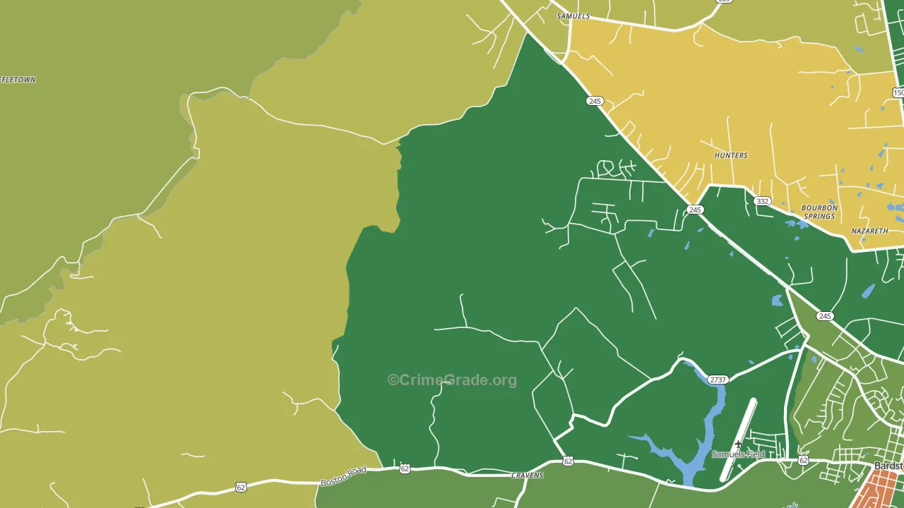Cravens, KY Map of Assault Rates