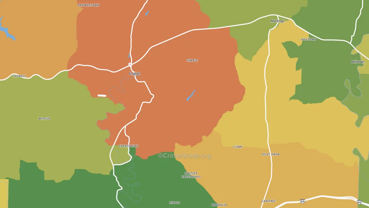 Crawford County, IN Map of Assault Rates