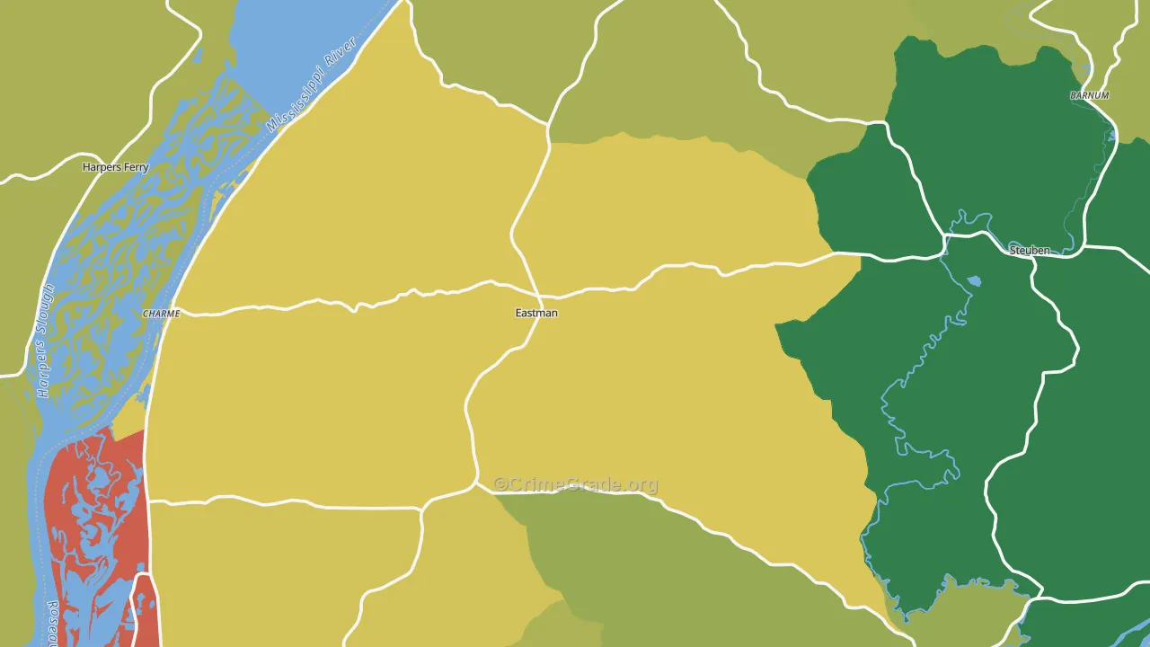 Crawford County, WI Map of Assault Rates