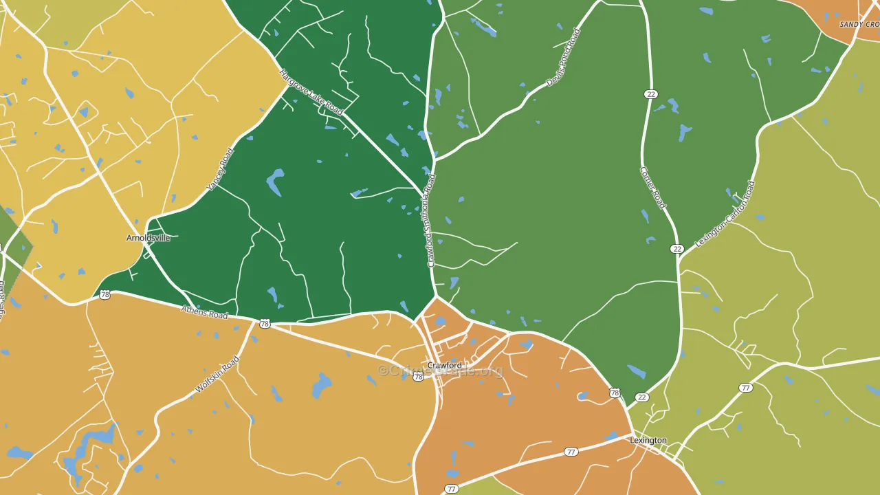 Crawford, GA Map of Assault Rates