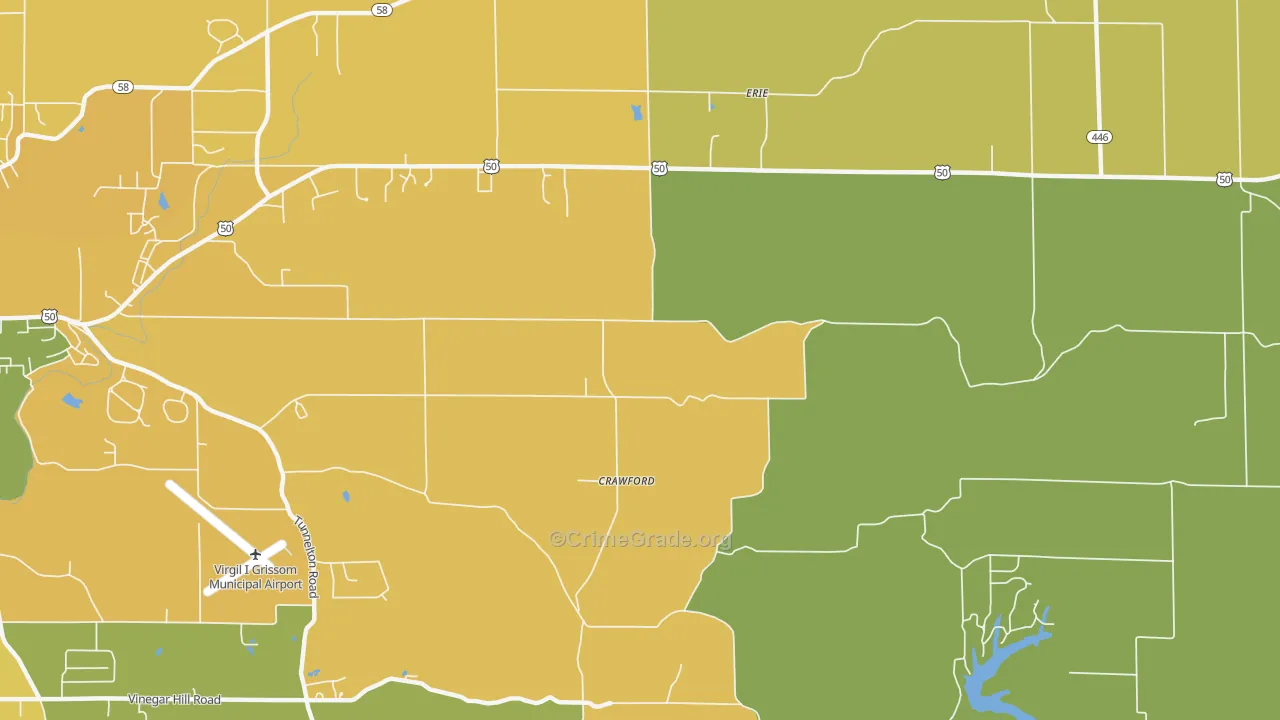Crawford, IN Map of Assault Rates