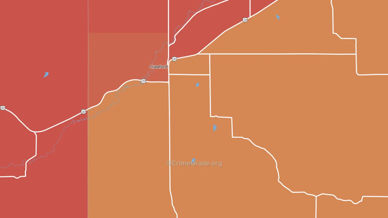 Crawford, NE Map of Assault Rates