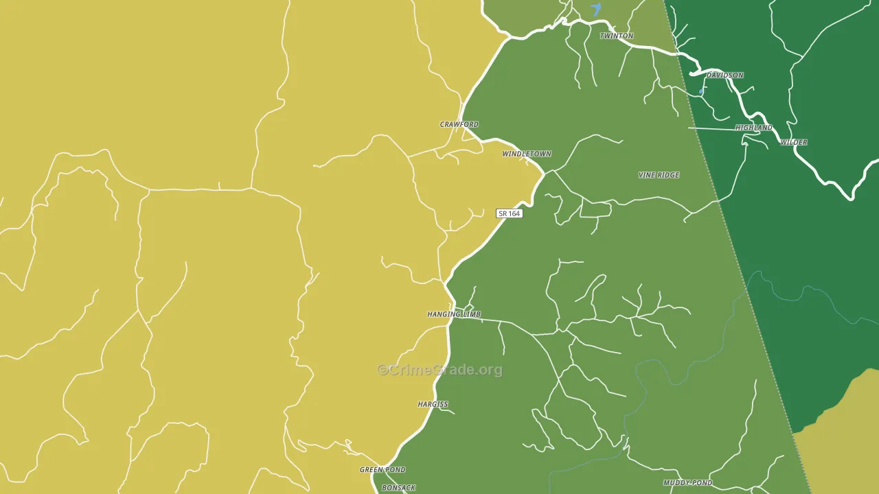 Crawford, TN Map of Assault Rates