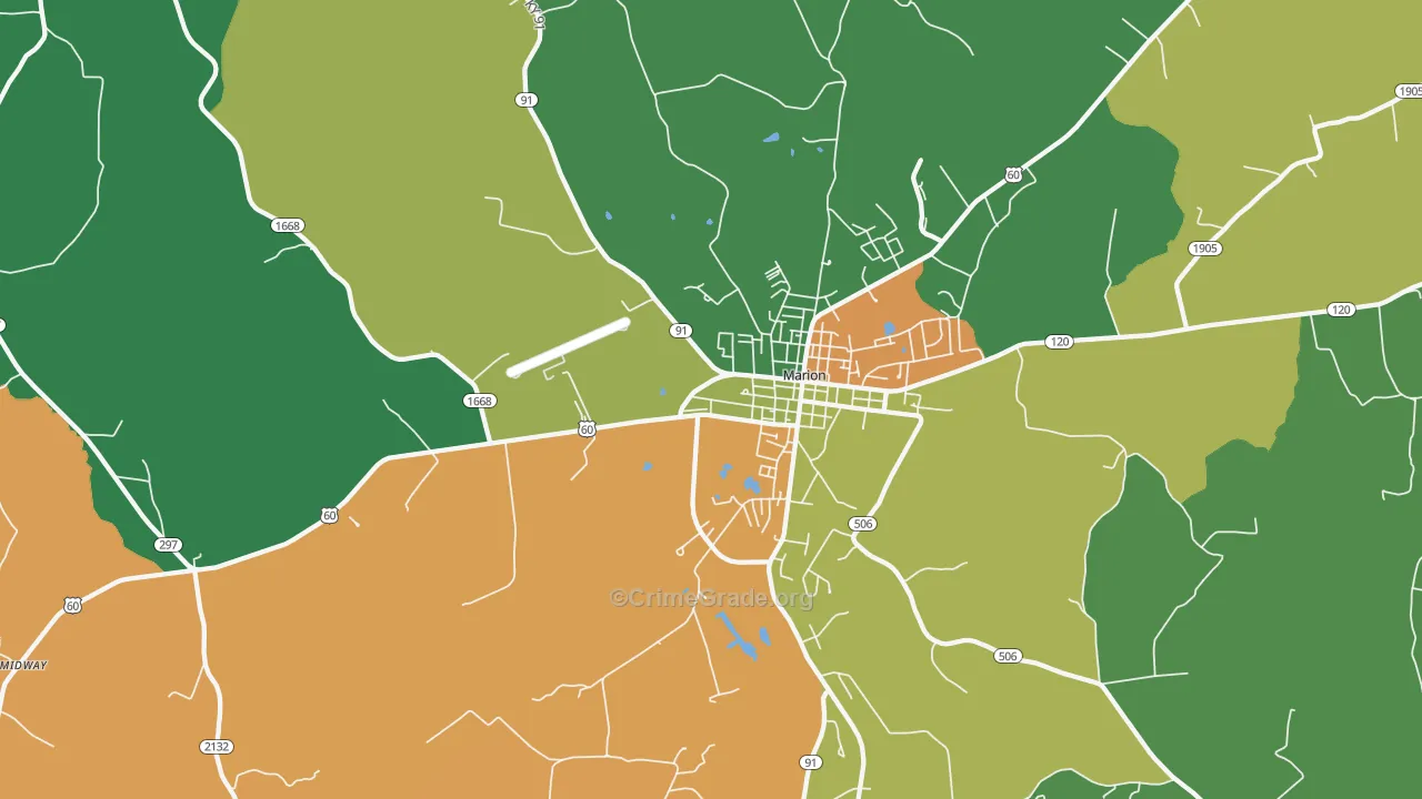 Crayne, KY Map of Assault Rates