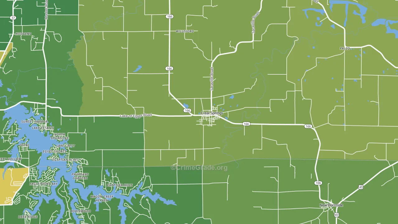 Creal Springs, IL Map of Assault Rates